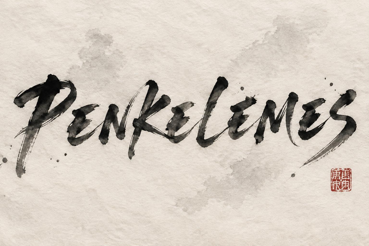 "PENKELEMES" — Brush Chinese Ink | AI Text Effect Generator
