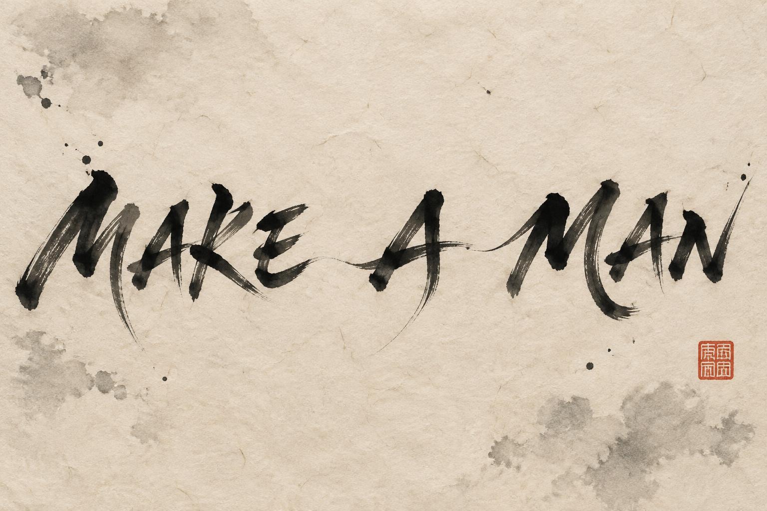 "MAKE A MAN" — Brush Chinese Ink | AI Text Effect Generator