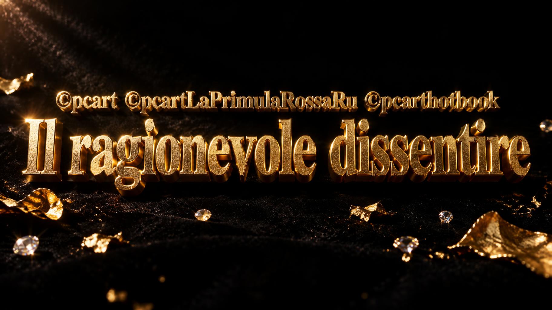 "©pcart ©pcartLaPrimulaRossaRu ©pcarthotbook
Il ragionevole dissentire" — Luxury Gold | AI Text Effect Generator