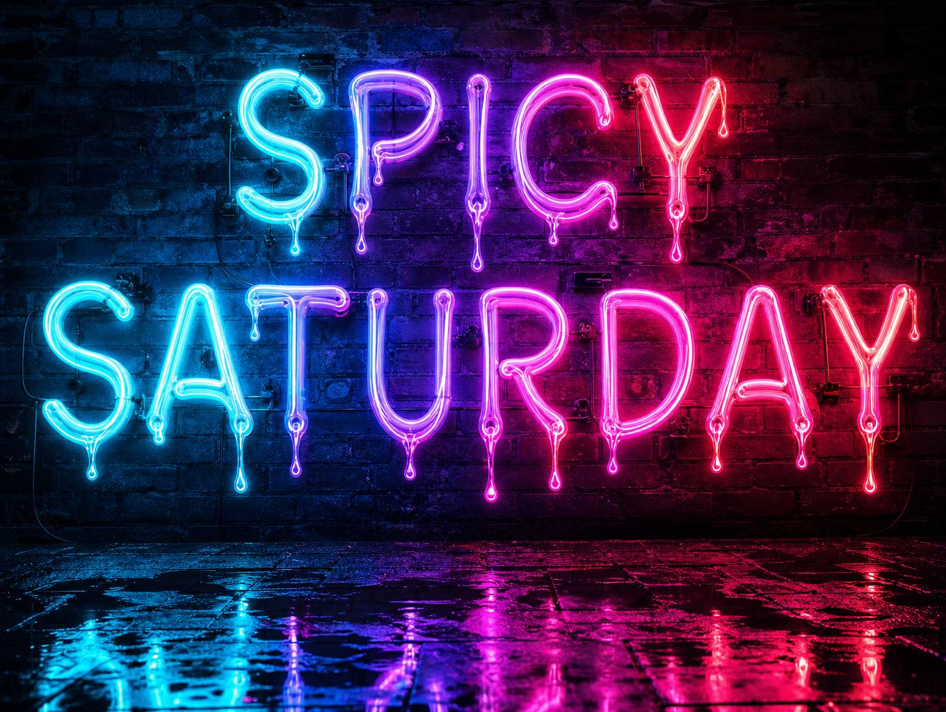 "SPICY
SATURDAY" — Neon Glow | AI Text Effect Generator
