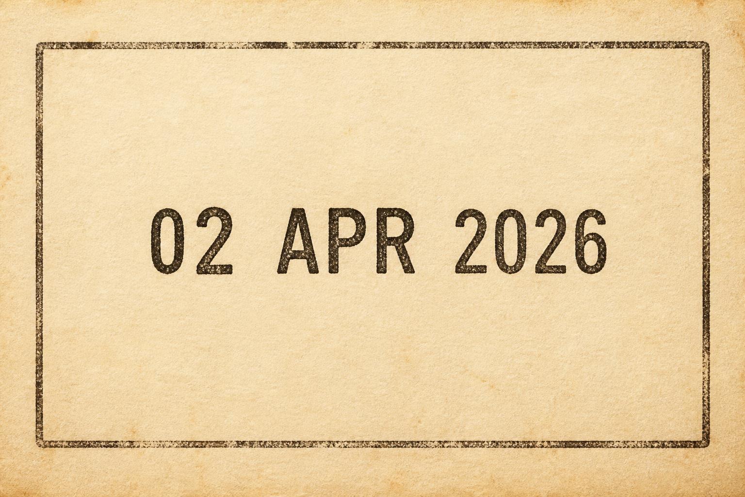 "02 APR 2026" — Vintage | AI Text Effect Generator