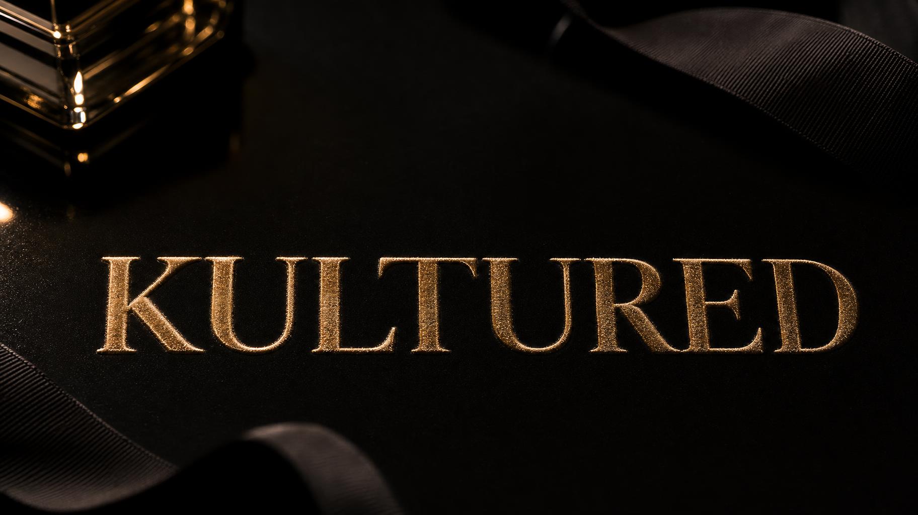 "KULTURED" — Elegant Script text effect