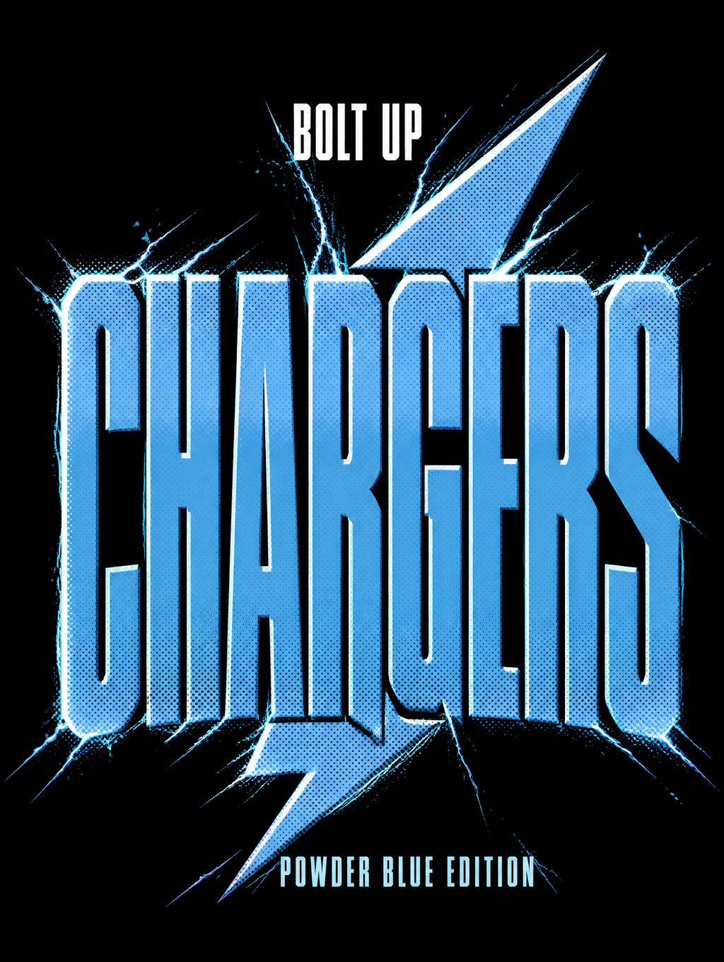CHARGERS
BOLT UP
POWDER BLUE EDITION