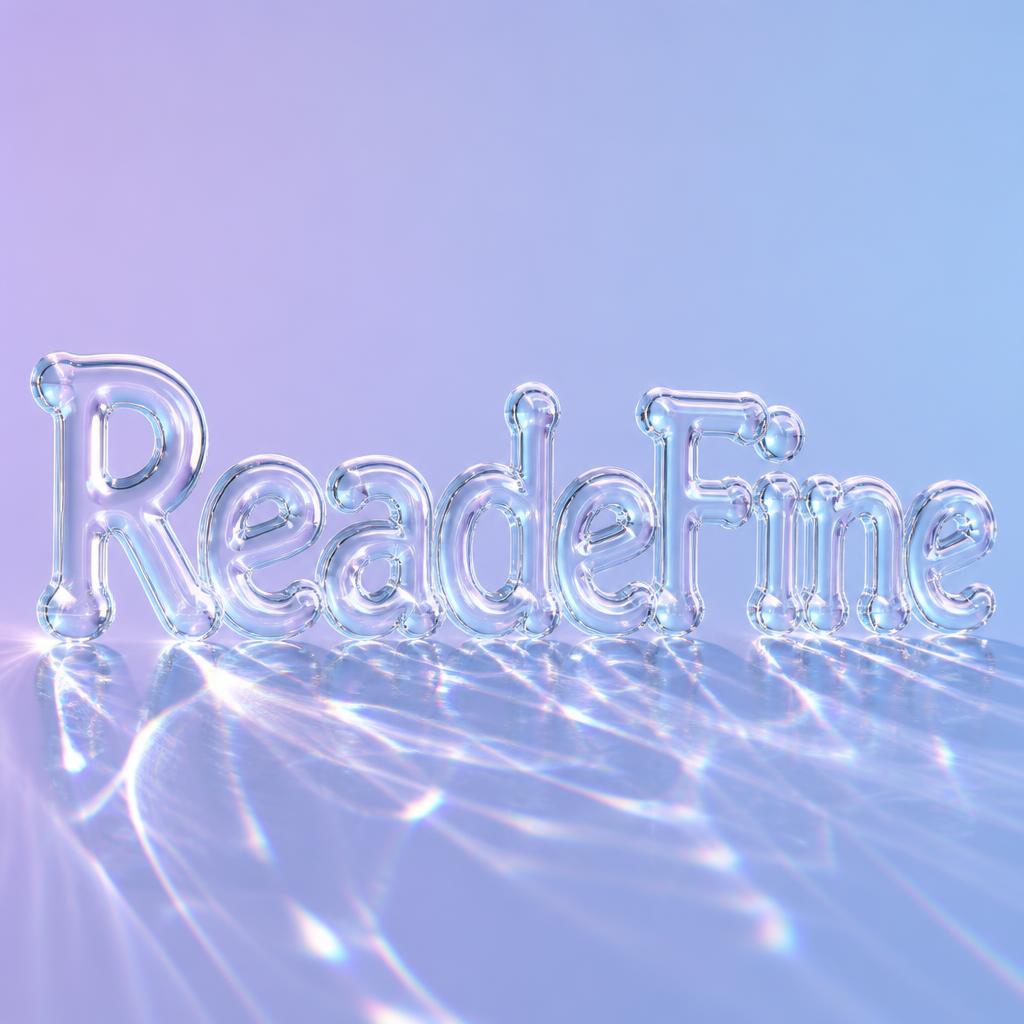 "ReadeFine" — Glass | AI Text Effect Generator