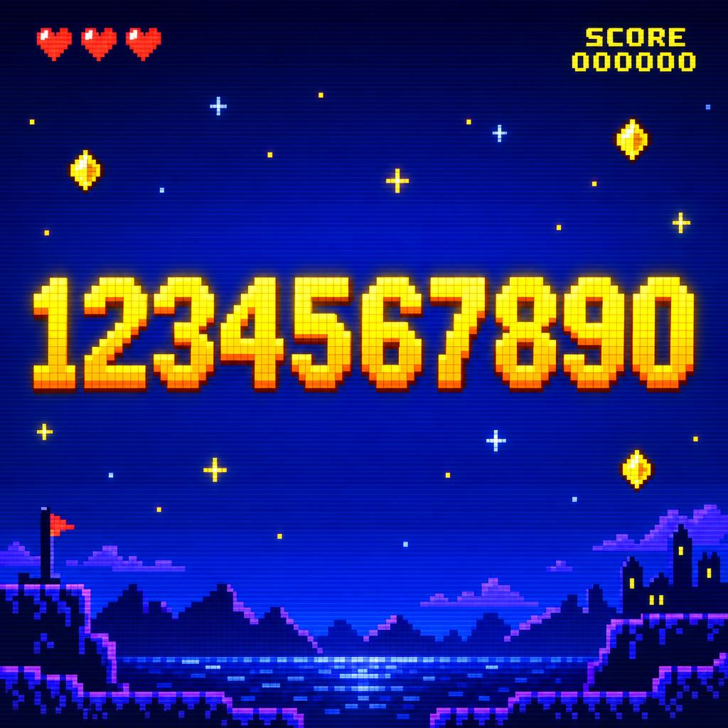 "1234567890" — Pixel Art text effect