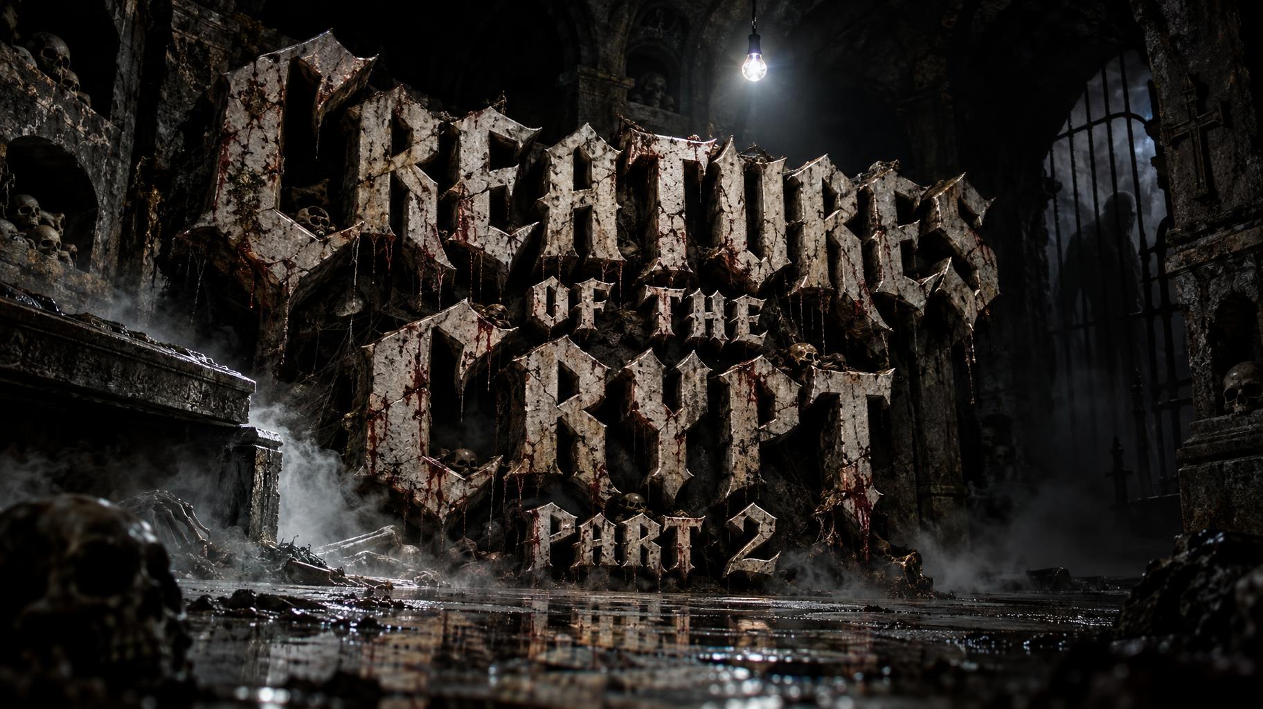 "CREATURES OF THE CRYPT PART 2" — Cinematic Horror text effect