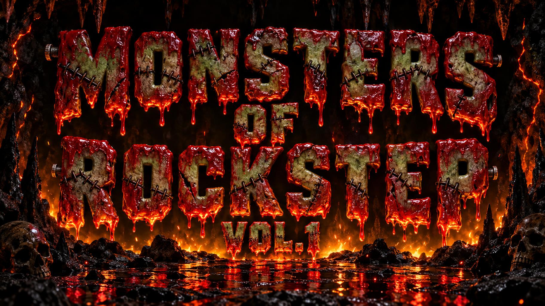 "MONSTERS OF ROCKSTEP VOL.1" — Horror text effect