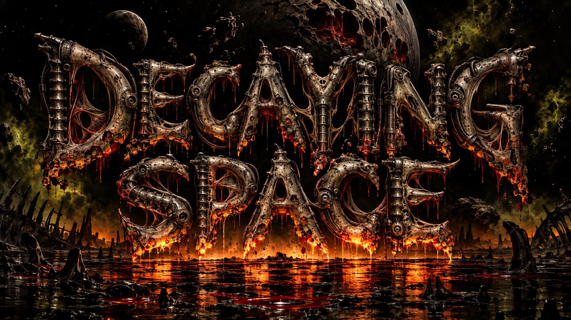 "DECAYING SPACE" — Horror text effect
