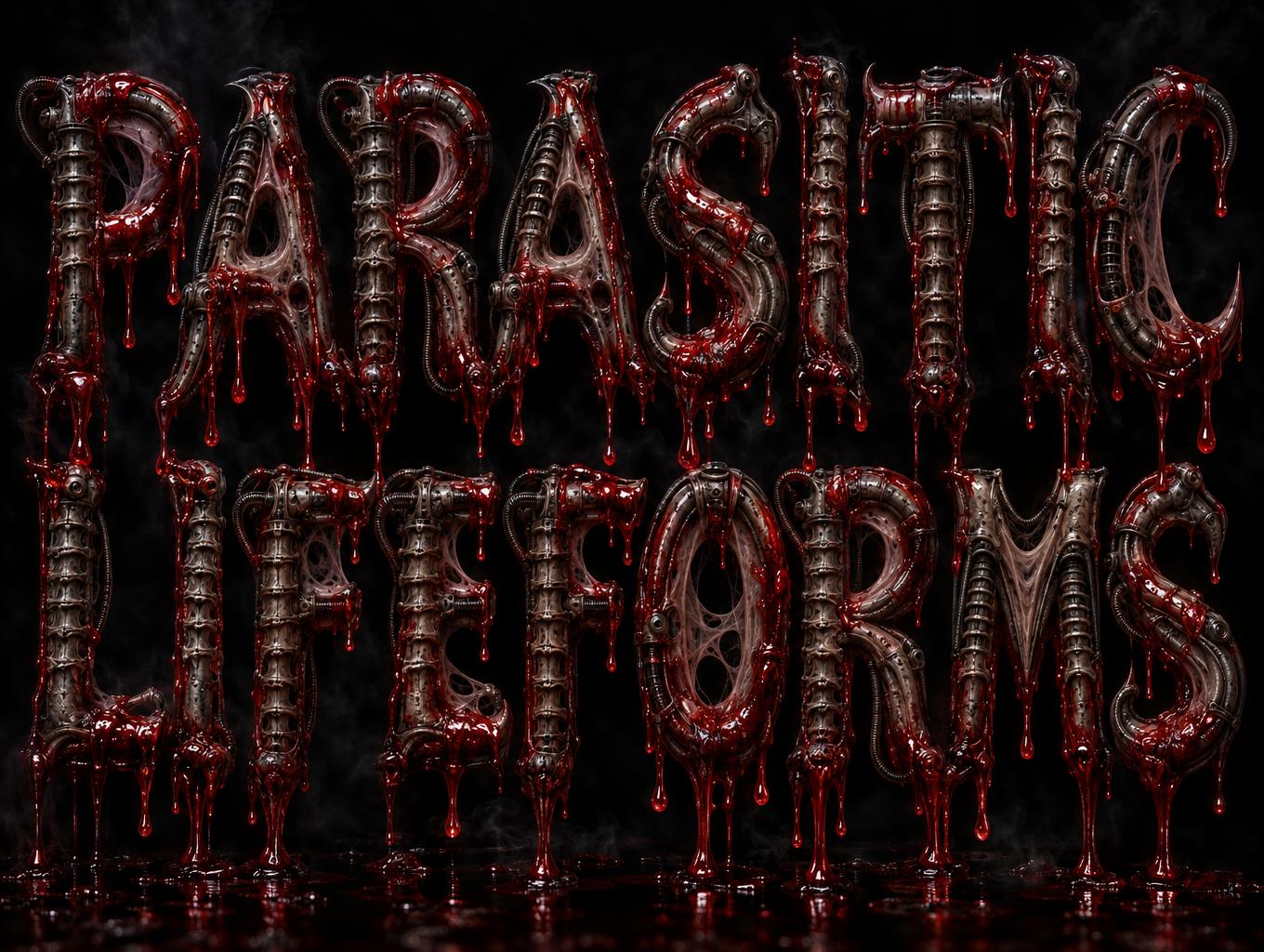 "PARASITIC LIFEFORMS" — Drip Font Blood | AI Text Effect Generator