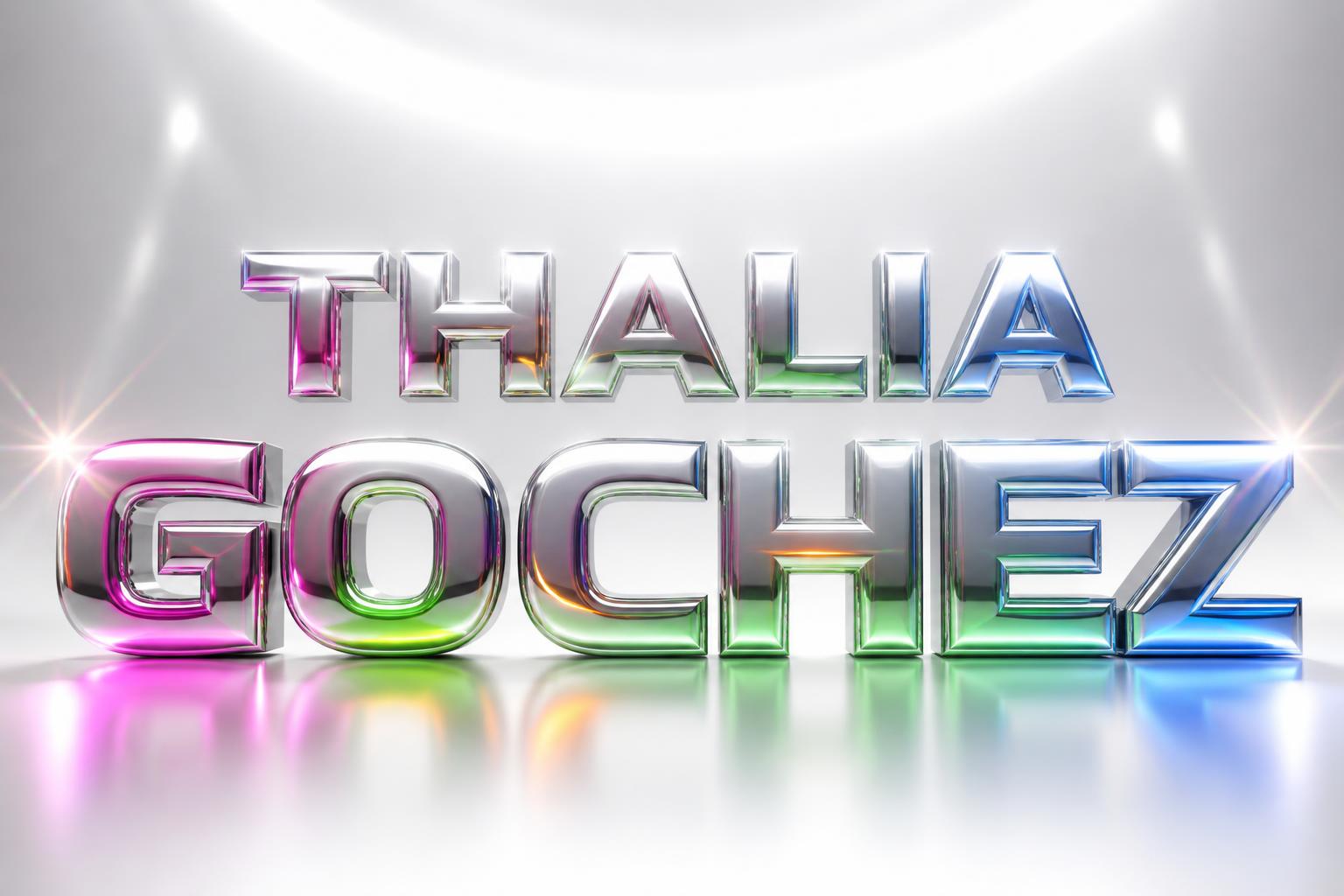 "THALIA
GOCHEZ" — Y2k Chrome | AI Text Effect Generator