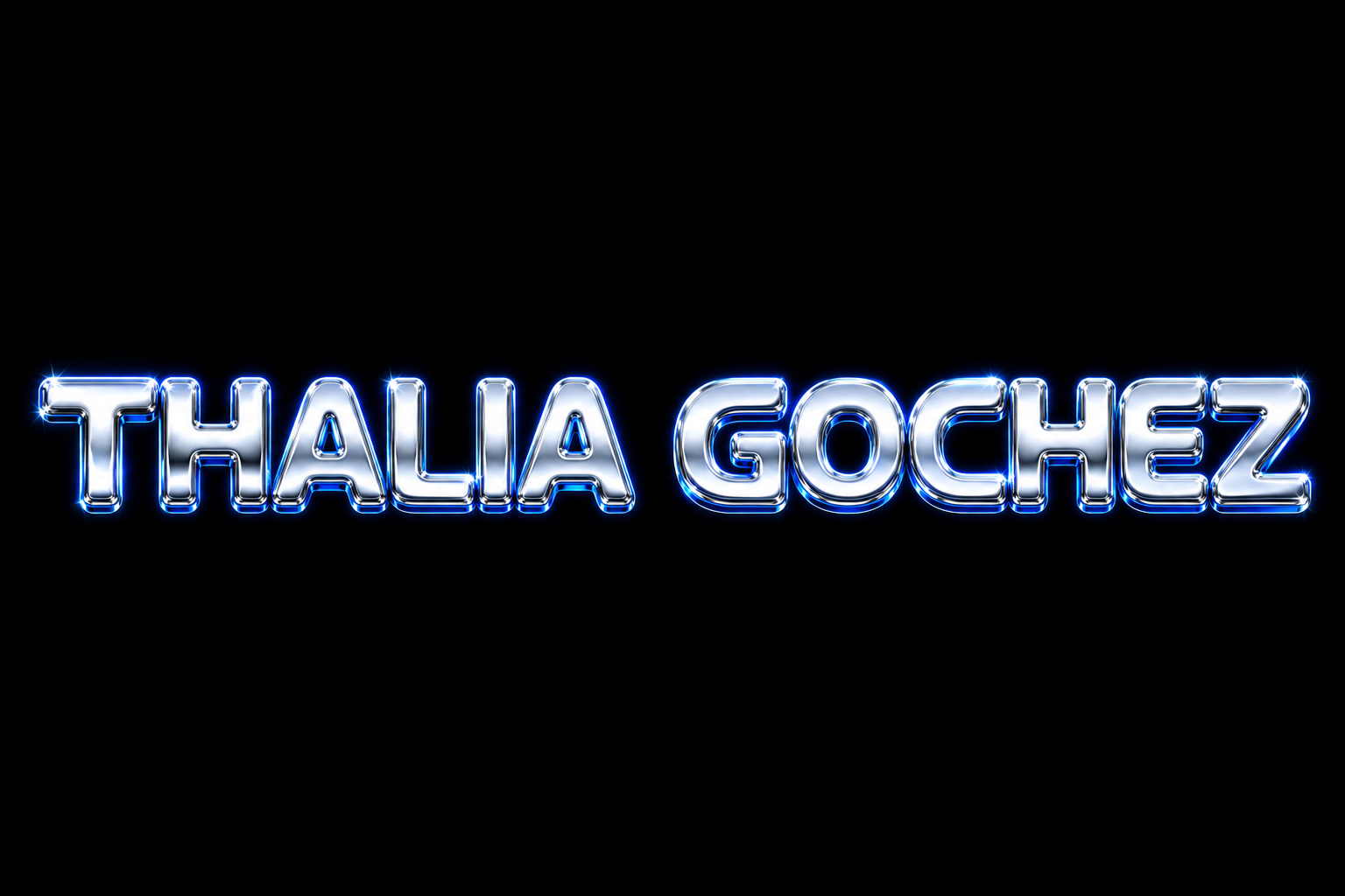 "THALIA GOCHEZ" — Chrome Metal 3d | AI Text Effect Generator