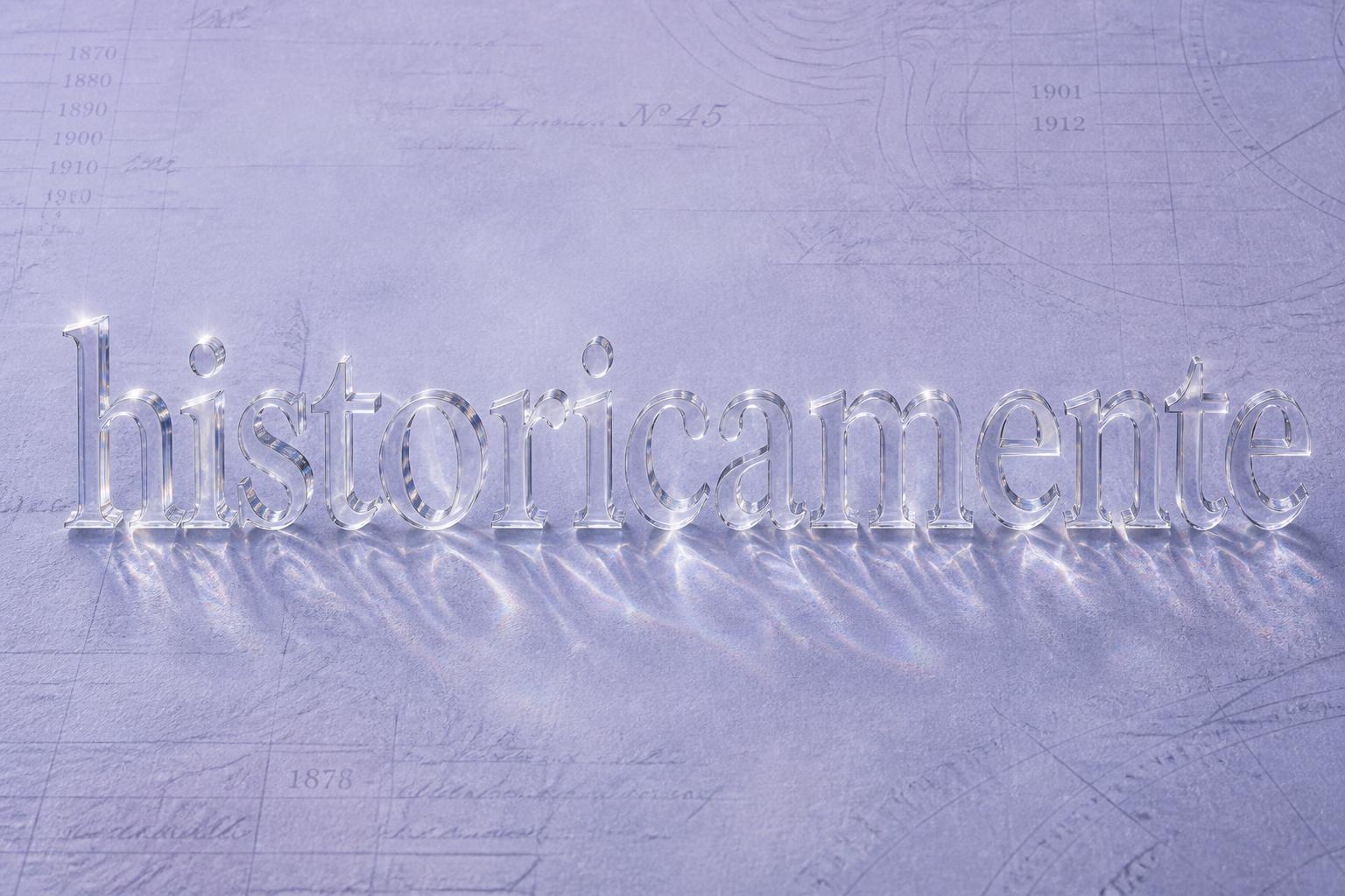 "historicamente" — Glass | AI Text Effect Generator