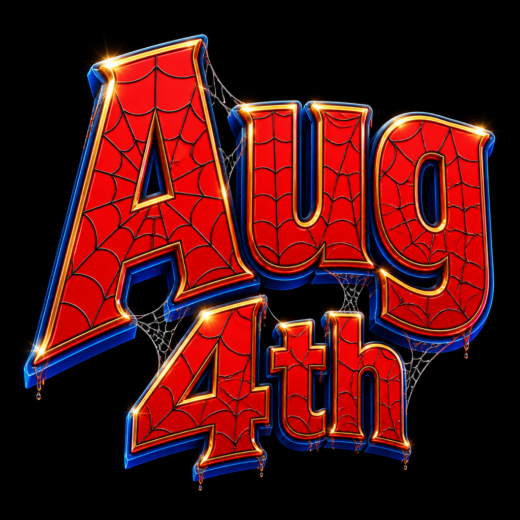 "Aug 4th" — Spider Hero | AI Text Effect Generator