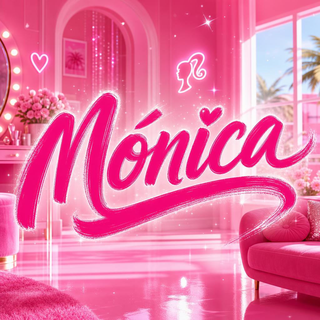 "Mónica 
" — Barbie text effect