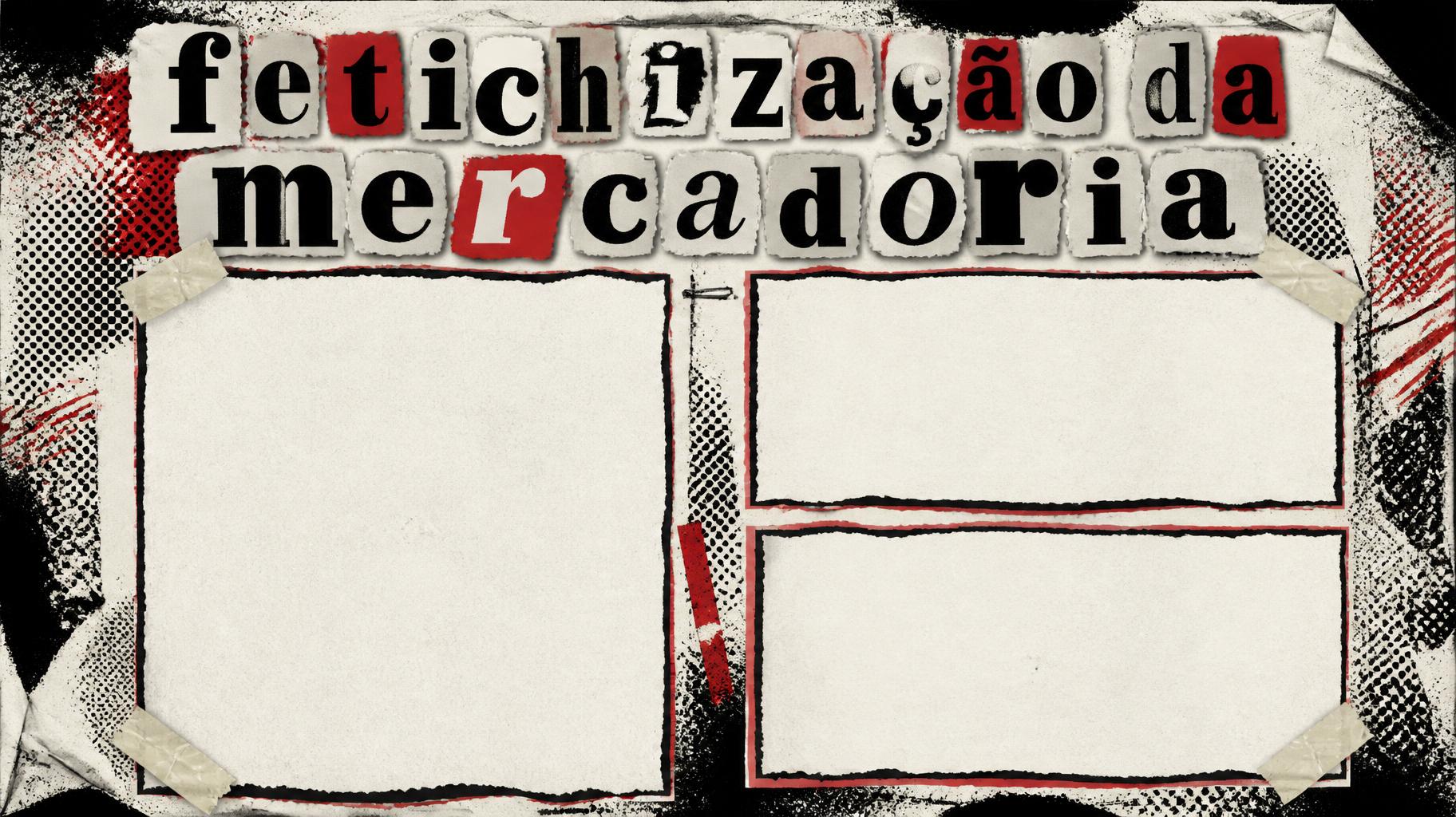 "fetichização da
mercadoria" — Grunge text effect