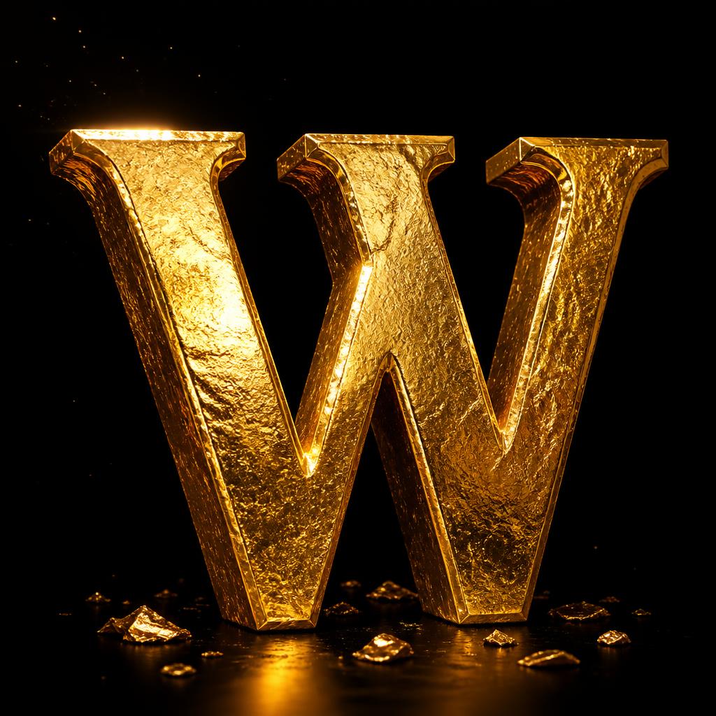 "W" — Luxury Gold | AI Text Effect Generator