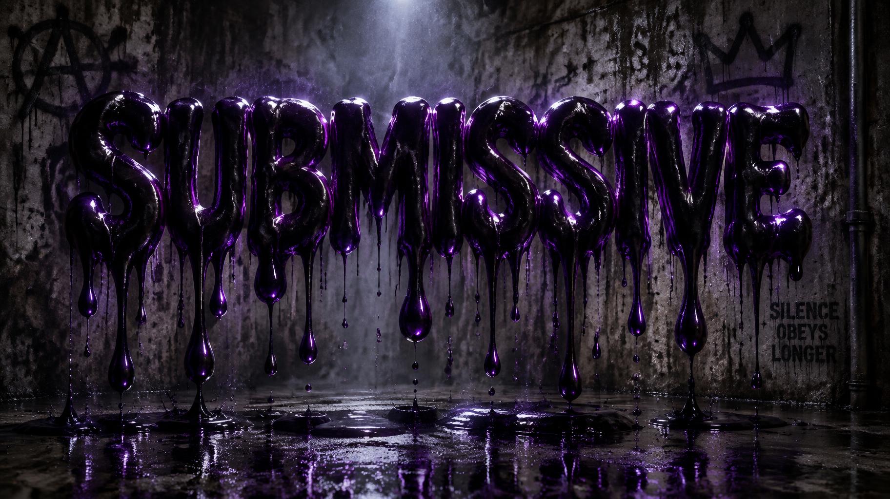"SUBMISSIVE" — Drip Font text effect