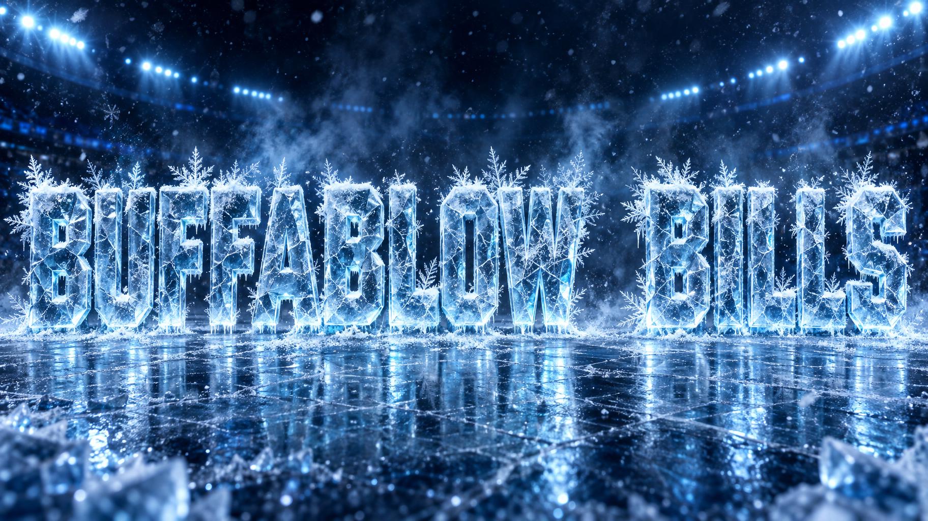 "BUFFABLOW   BILLS" — Ice Crystal text effect