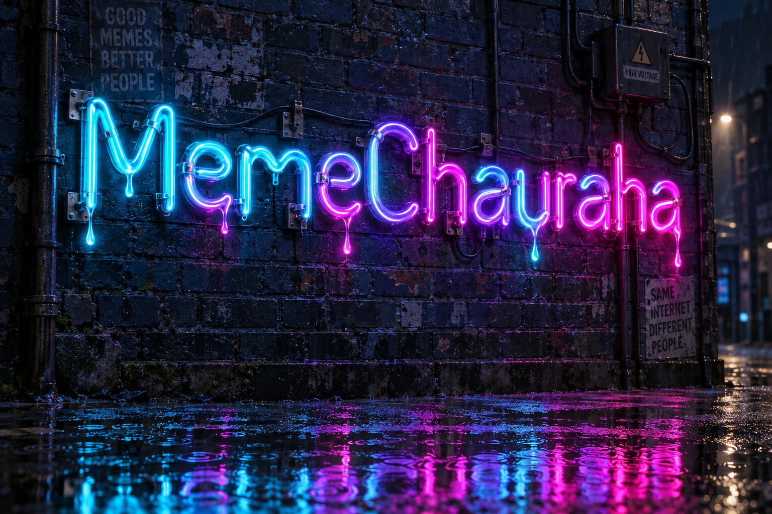 "MemeChauraha" — Neon Glow | AI Text Effect Generator