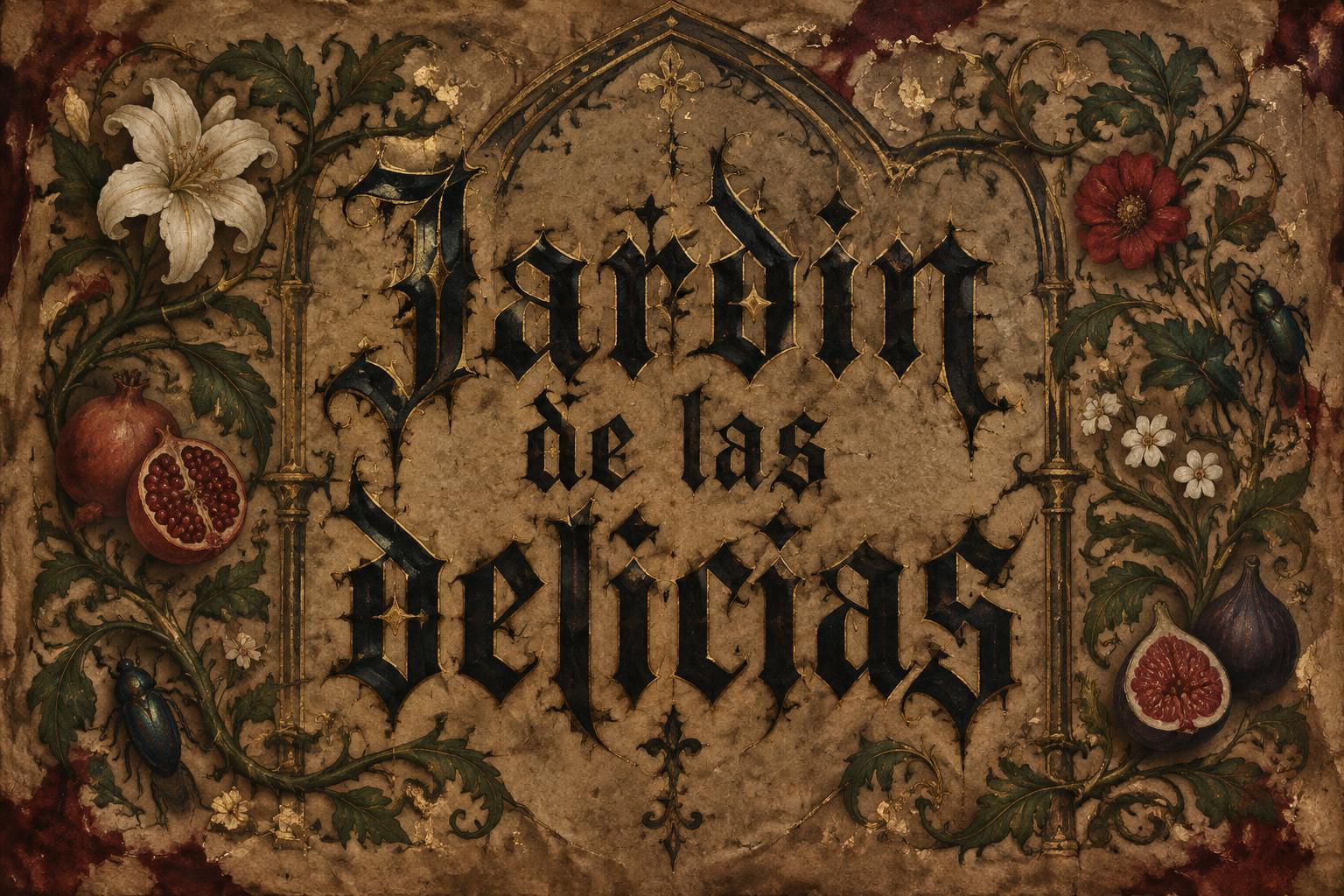 "Jardin de las delicias" — Gothic Font | AI Text Effect Generator