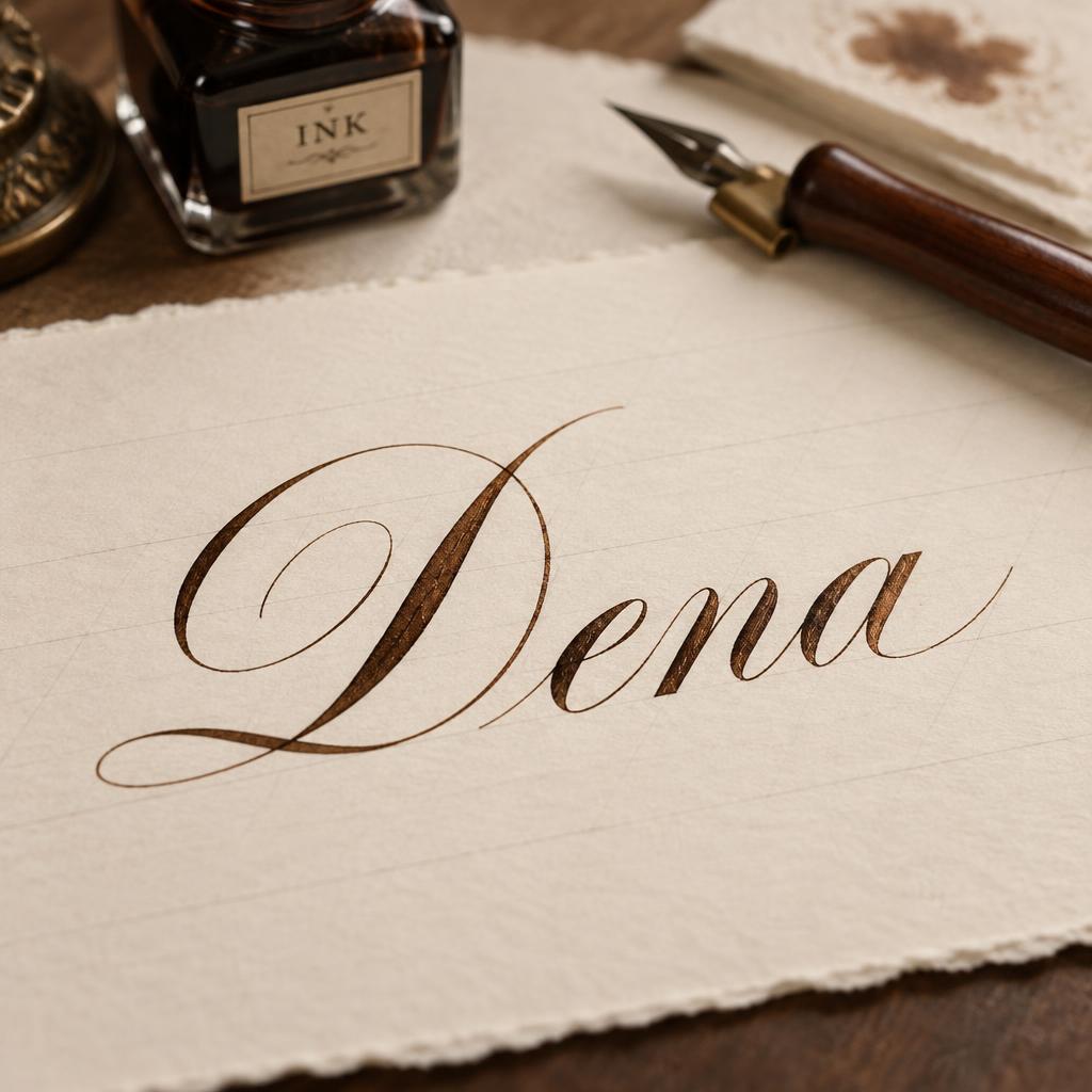 "Dena" — Cursive Calligraphy | AI Text Effect Generator