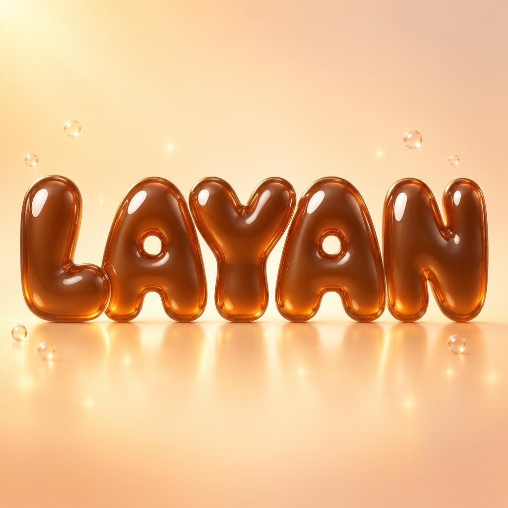"LAYAN" — Bubble text effect