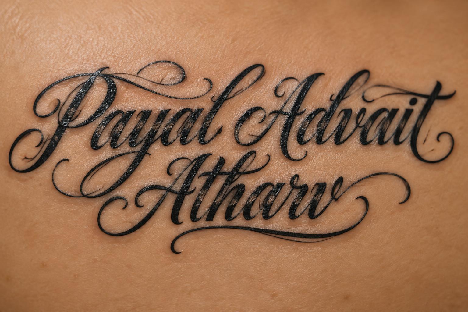 "Payal Advait Atharv" — Chicano | AI Text Effect Generator