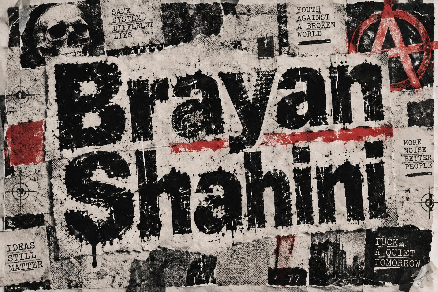 "Brayan Shahini" — Grunge | AI Text Effect Generator