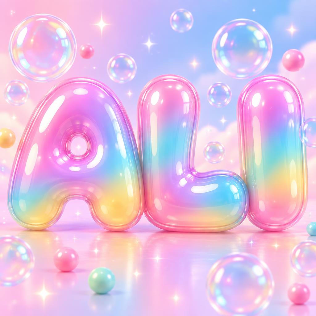 "ALI" — Bubble text effect