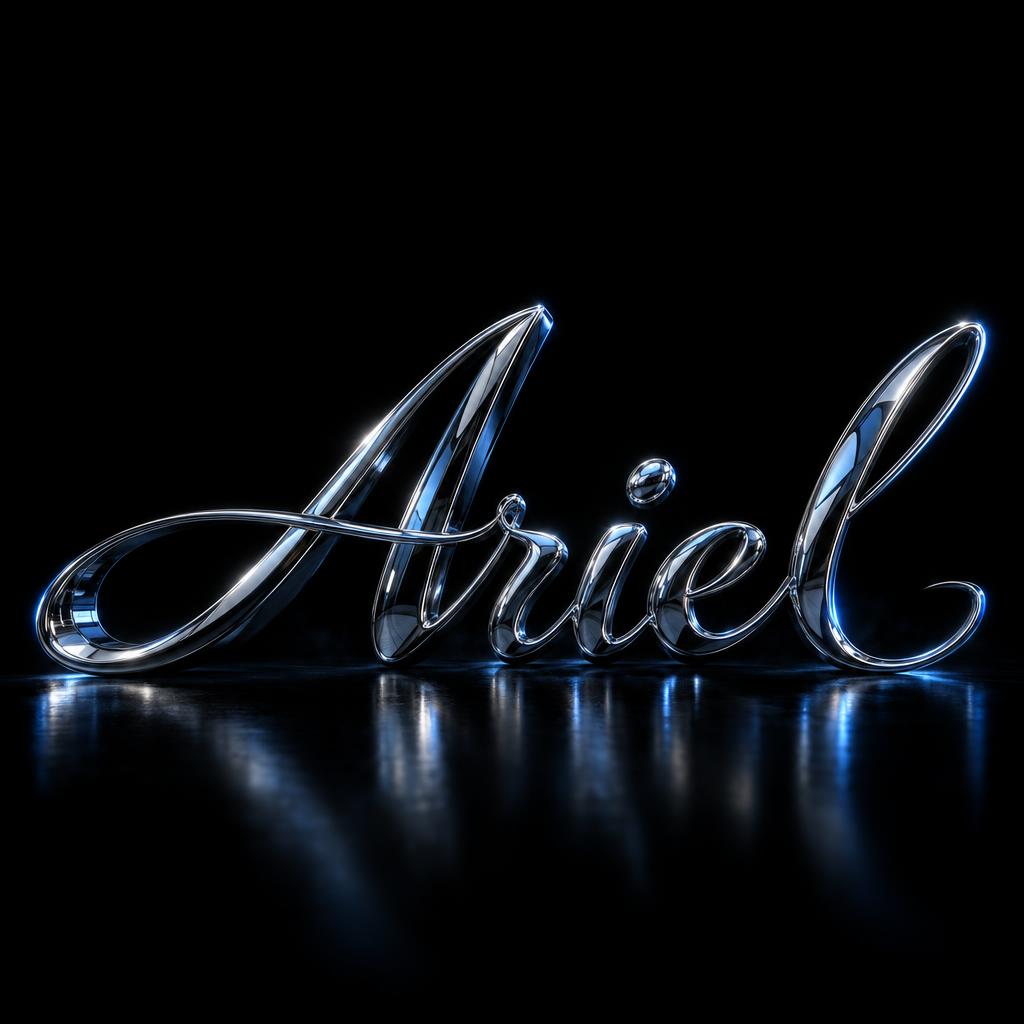 "Ariel" — Chrome Metal 3d | AI Text Effect Generator
