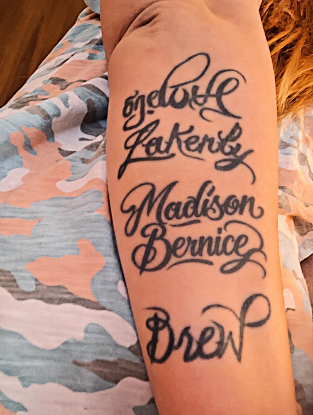 "s my youngest daughter" — Tattoo | AI Text Effect Generator