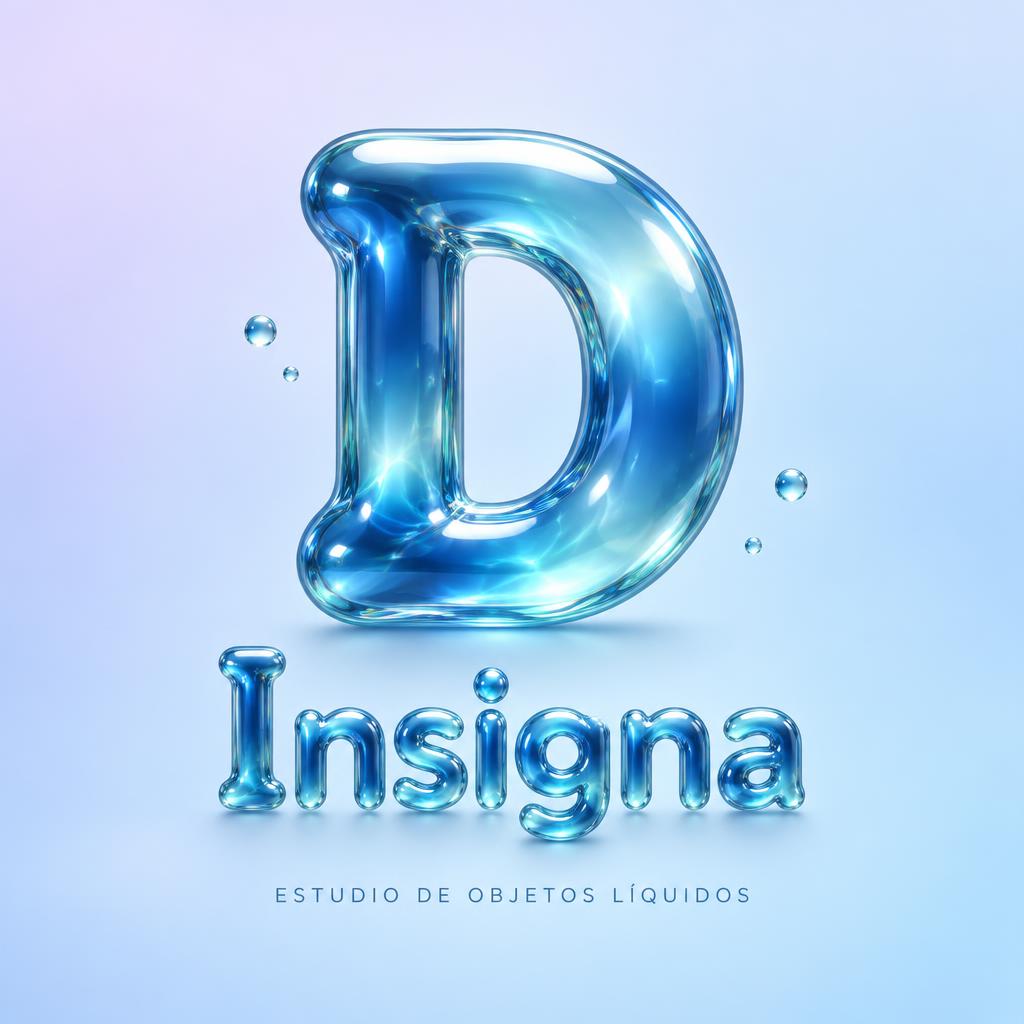 "D
Insigna
ESTUDIO DE OBJETOS LÍQUIDOS" — Glass Liquid | AI Text Effect Generator
