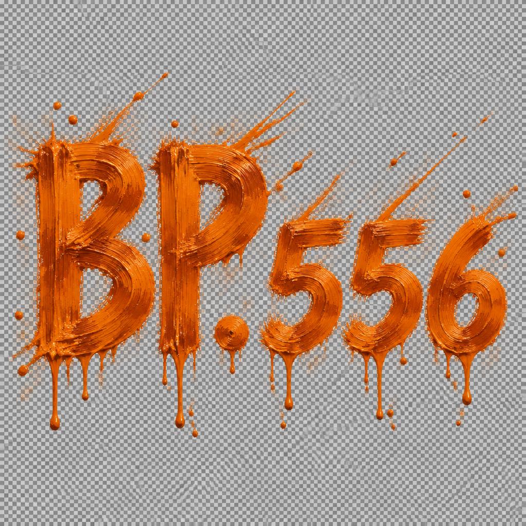 "BP.556" — Brush Dry text effect
