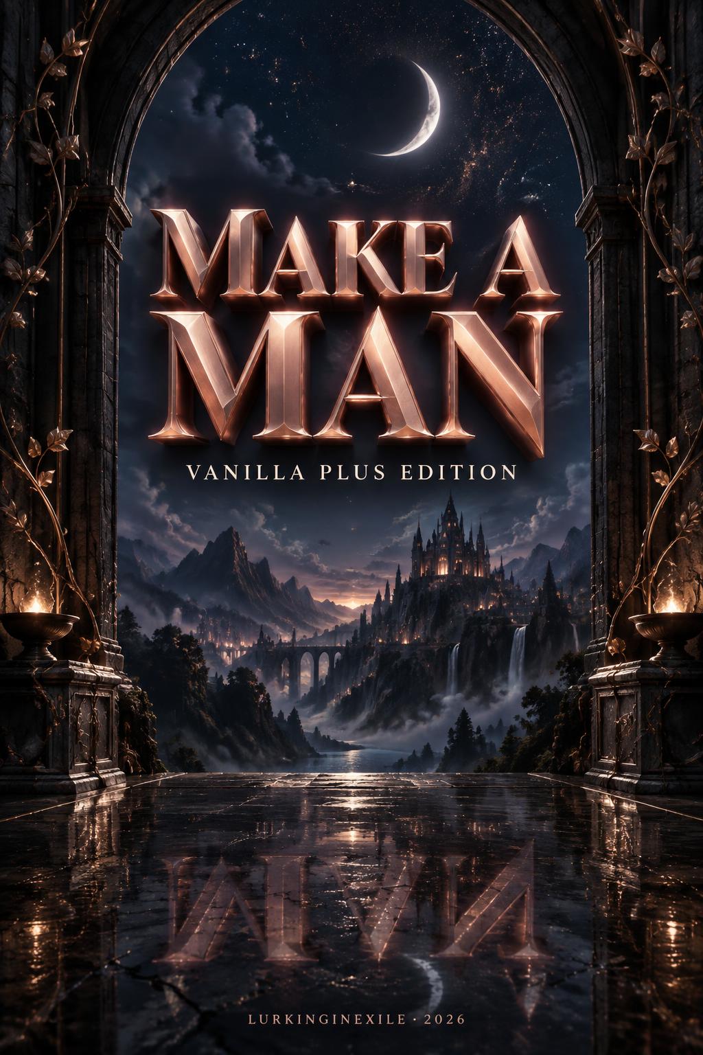 "MAKE A MAN" — Metallic | AI Text Effect Generator