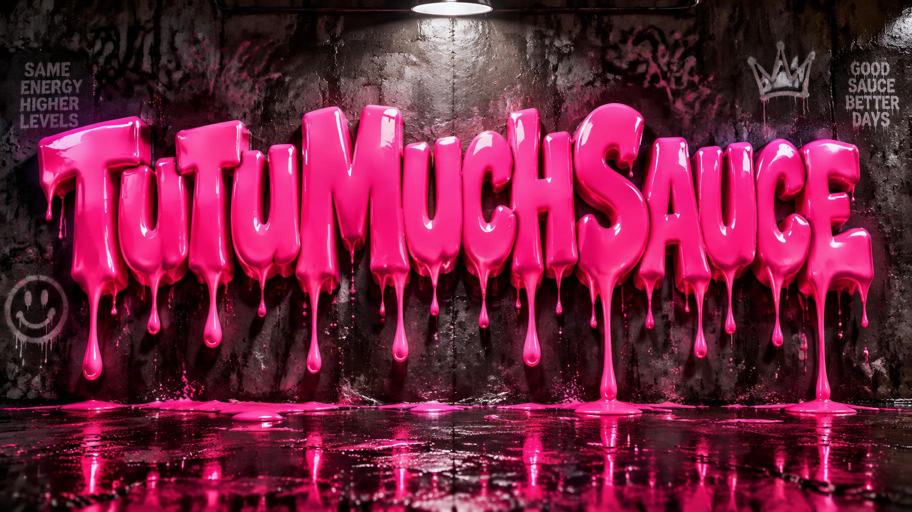 "TutuMuchSauce" — Drip Font | AI Text Effect Generator