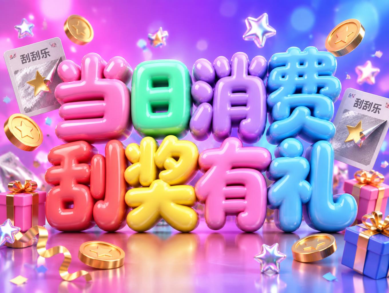 "当日消费 刮奖有礼" — 3d Bold Inflated | AI Text Effect Generator