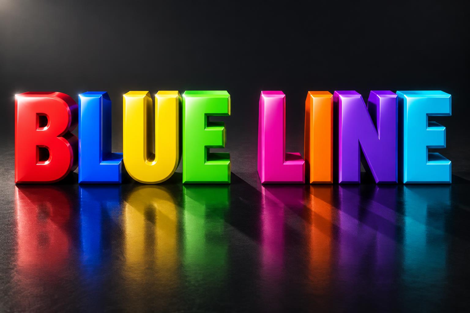 "BLUE LINE" — 3d Bold | AI Text Effect Generator