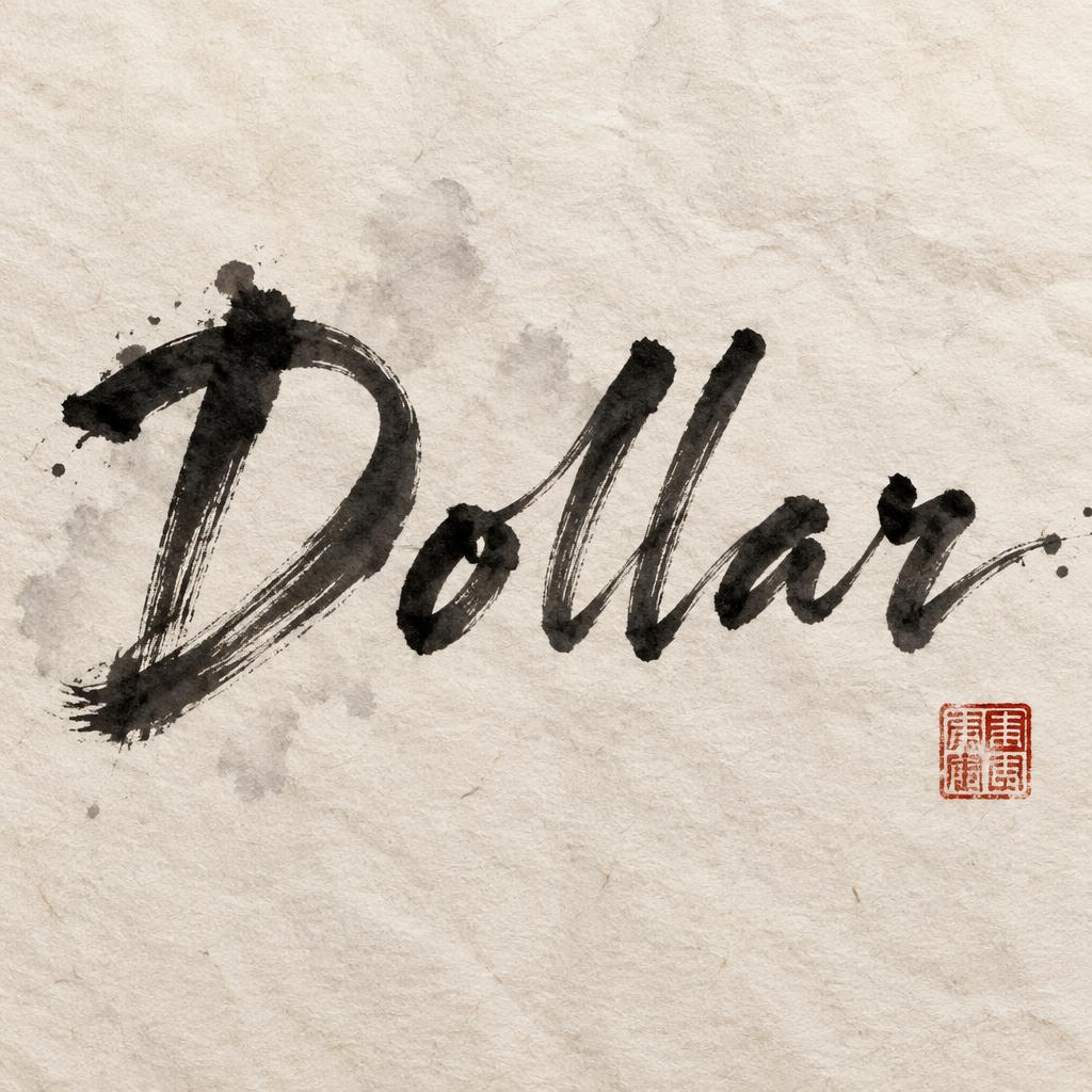 "Dollar" — Brush Chinese Ink | AI Text Effect Generator