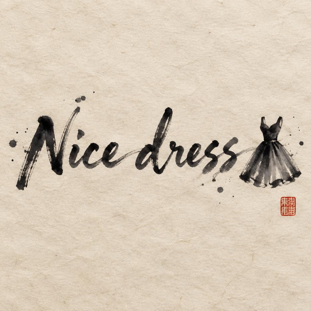 "Nice dress  👗" — Brush Chinese Ink | AI Text Effect Generator