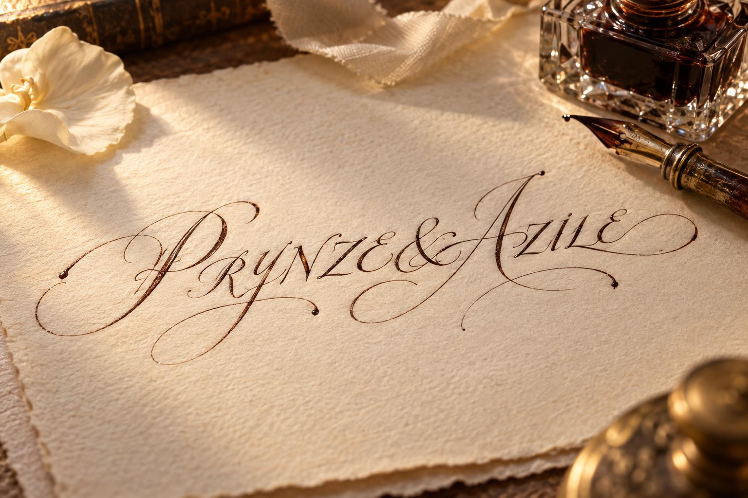 "PRYNZE&AZILE" — Handwritten Script | AI Text Effect Generator