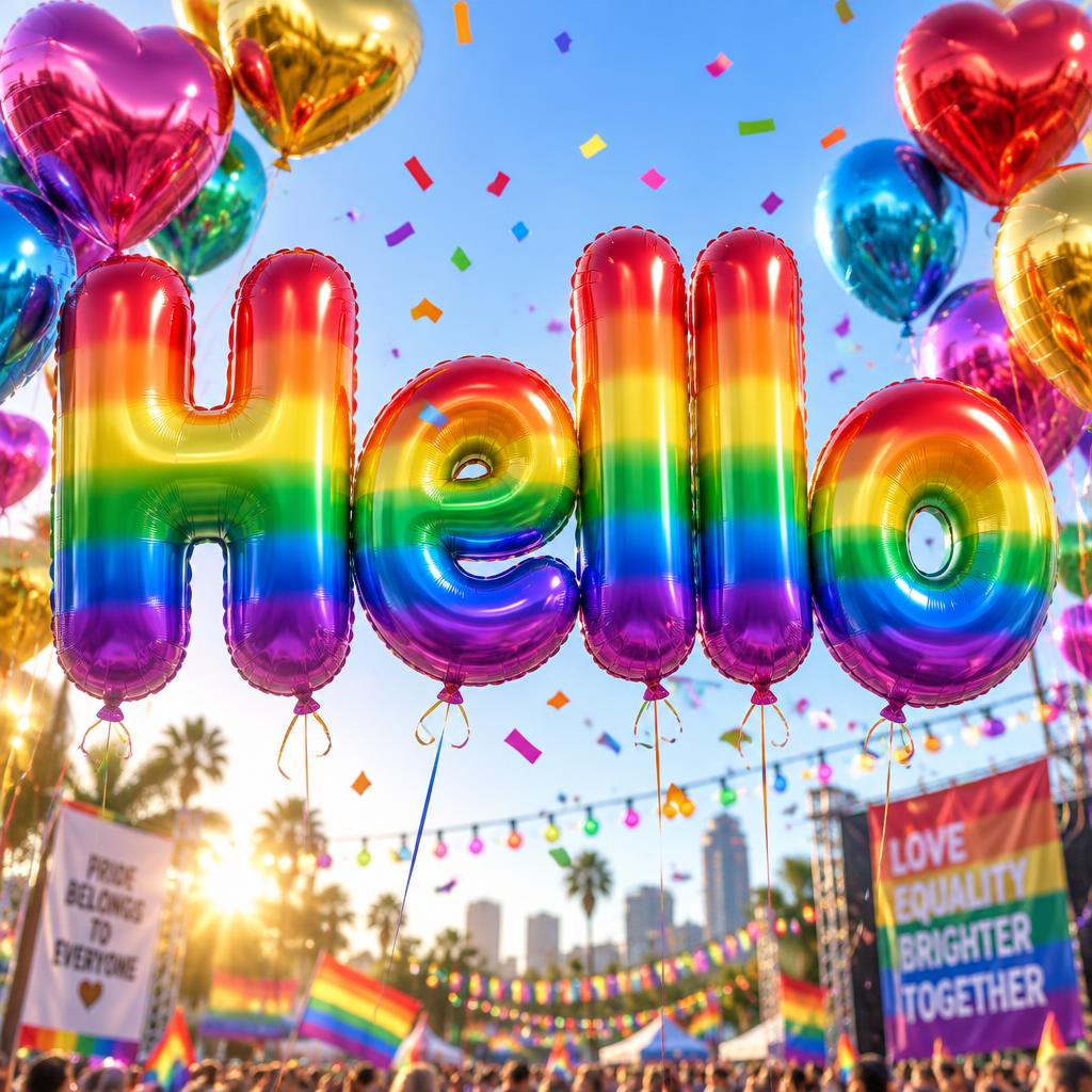 "Hello" — Rainbow | AI Text Effect Generator