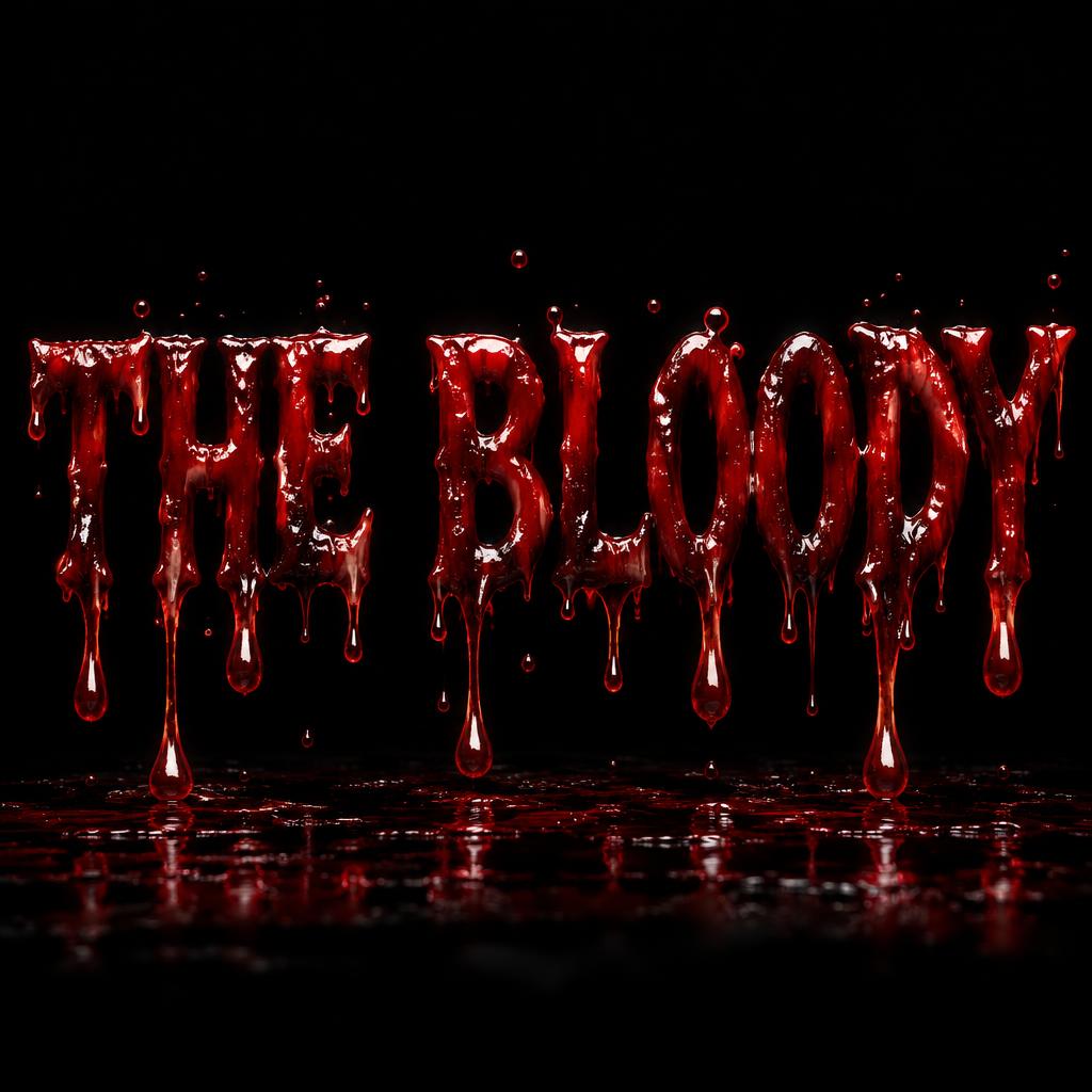 "THE BLOODY" — Drip Font Blood | AI Text Effect Generator