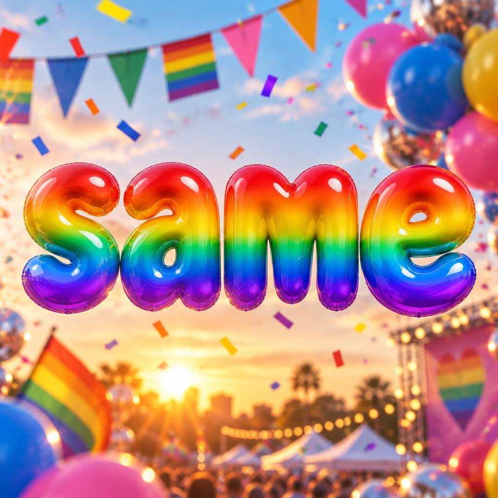 "same" — Rainbow | AI Text Effect Generator
