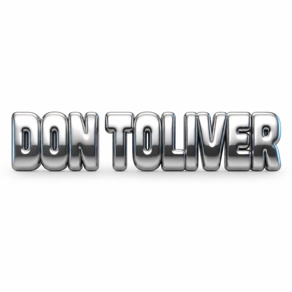 "DON TOLIVER" — Metallic | AI Text Effect Generator