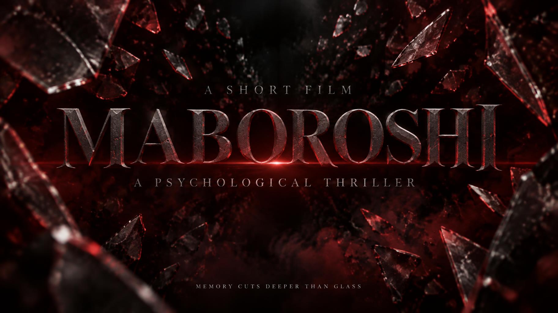 "MABOROSHI
A PSYCHOLOGICAL THRILLER
A SHORT FILM
MEMORY CUTS DEEPER THAN GLASS" — Cinematic Netflix | AI Text Effect Generator