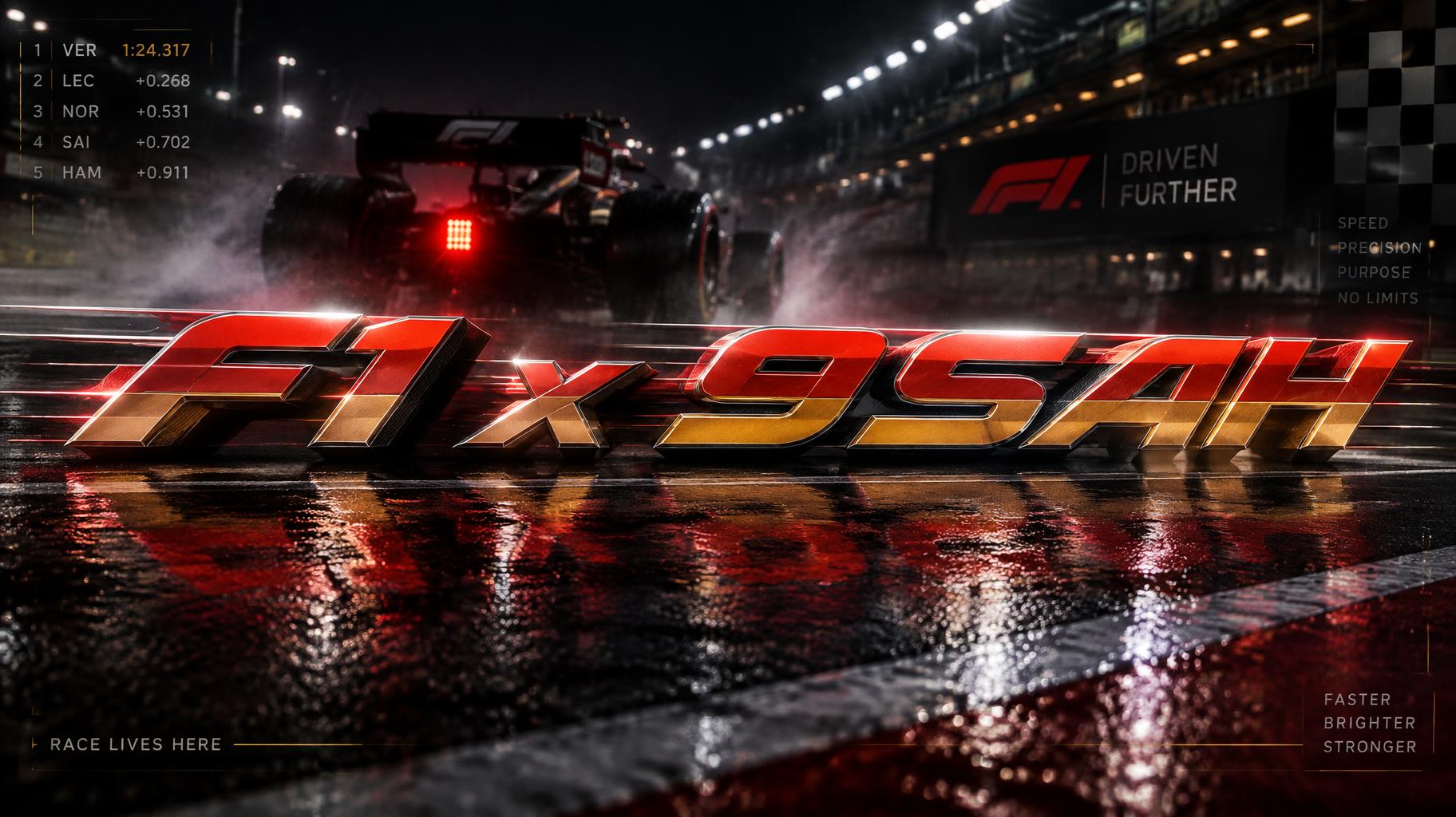 "F1 x 9SAH" — Racing | AI Text Effect Generator