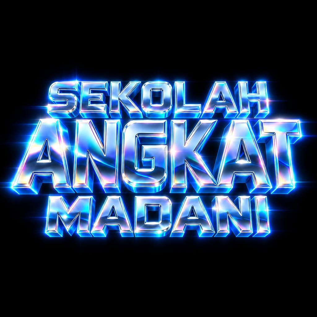 "" — chrome metal 3d text effect