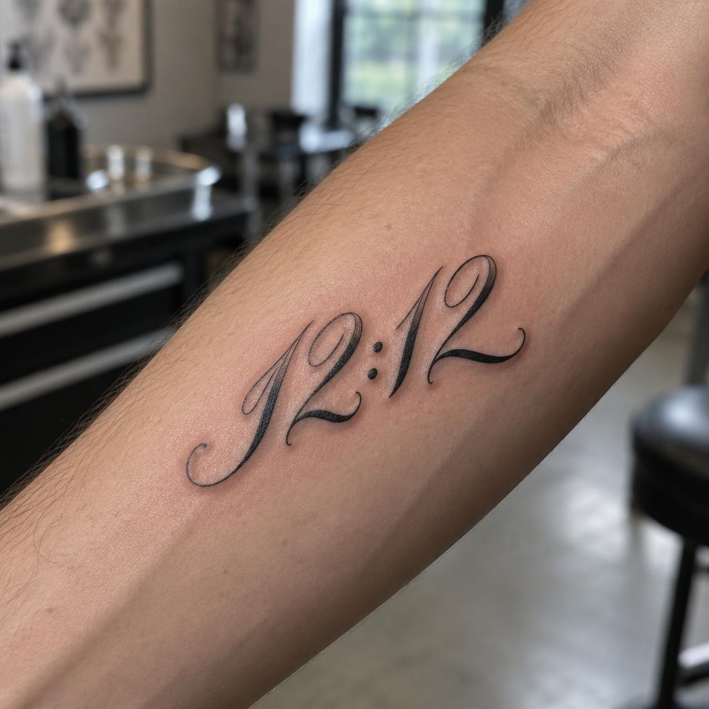 "12:12" — Tattoo | AI Text Effect Generator