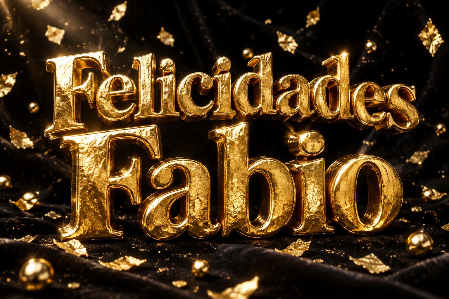 "Felicidades Fabio" — Luxury Gold | AI Text Effect Generator
