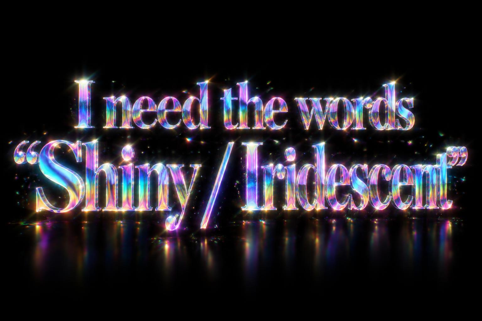 "I need the words "Shiny / Iridescent"" — Holographic | AI Text Effect Generator